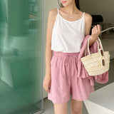 Korean ins style bamboo cotton suspender top summer new U-neck versatile casual sleeveless vest women's clothing can be worn outside
