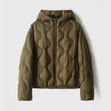 2025 95 goose down jacket rhombus light and thin, down jacket women's high-end women's white goose down, short fashionable winter coat