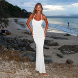 2025 F25DS010 Summer   women's clothing ins new  sexy slim backless suspender dress