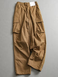 "Unisex" Side Pocket Solid Color Thin Overalls Elastic Waist Wide Leg Versatile Casual Pants L648