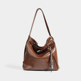 2025 Niche premium Maillard messenger bag women's autumn and winter popular new retro shoulder bag large capacity tote bag