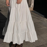 Gentle temperament white skirt new high waist A word cake skirt niche age reduction playful temperament elegant skirt
