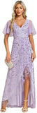 2025sequined V-neck split annual meeting dress  new sexy catwalk banquet  evening dress