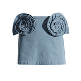 2025 skirt women's Korean style  spring new temperament elegant three-dimensional flower denim A-word short skirt women