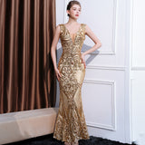 2025 Evening dress skirt female slim banquet temperament simple high-end celebrity style host banquet slim long fishtail skirt