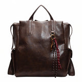 retro backpack women's large-capacity casual versatile commuter schoolbag street trend premium travel backpack