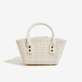 KKBOXLY 2025 PVC Barbie jelly bag fashionable versatile woven vegetable basket dirt-resistant and easy to wash summer women's handbag customization