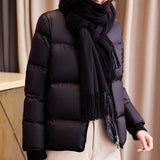 2025 95 white goose down baseball jacket down jacket short women's clothing  new thickened jacket casual temperament age reduction winter