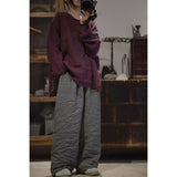 2025    23/2 Xiaonuan, spring literary and retro washed old linen v-neck pullover shoulder shirt