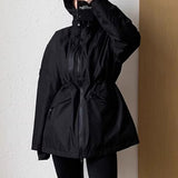 2025 Goose down tooling waterproof jacket down jacket women's short light and thin hooded outdoor loose jacket women's winter new