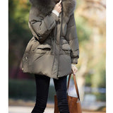 2025 Fox big fur collar high-end pie overcomes goose down jacket white goose down jacket women's medium and long Pinghu winter women's clothing