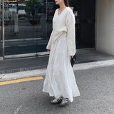 Gentle temperament white skirt new high waist A word cake skirt niche age reduction playful temperament elegant skirt