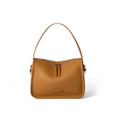 Large capacity leather simple shoulder bag  new first layer cowhide women's bag soft leather underarm bag wide shoulder strap crossbody
