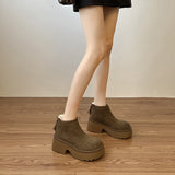 2025  Low-top velvet snow boots women's winter new thick-heeled thick-soled cotton boots small height-increasing warm short boots