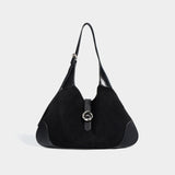 2025 popular large capacity suede tote bag women's underarm bag popular new shoulder bag retro, commuter cowhide small