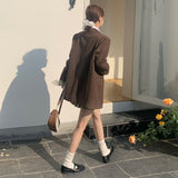 Spring and Autumn New Korean Edition Coffee Corduroy Jacket Commuter Versatile Shoulder Stacked Retro Casual Jacket Women