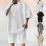 KKBOXLY 2025 popular  New oversize tide card men's checkerboard spring and summer loose sports and leisure two-piece suit men