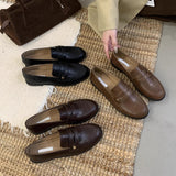 2025  Retro British style loafers popular autumn and winter versatile new flat-bottomed niche flat-bottomed Doudou versatile small leather shoes tide