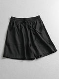 Linen blend thin cool lace-up elastic waist loose wide-leg pants summer versatile casual pants women's shorts X675