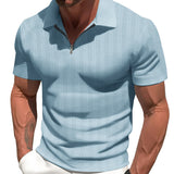 KKBOXLY 2025 n heavy cotton rod elastic jacquard men's short-sleeved polo shirt men's new casual men's summer t-shirt
