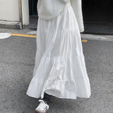 Gentle temperament white skirt new high waist A word cake skirt niche age reduction playful temperament elegant skirt