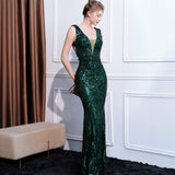 2025 Evening dress, socialite style, light luxury temperament, high-end banquet, high-end sense, heavy industry sequins, long and thin dress