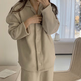 Autumn and winter lapel cardigan teddy velvet thickened thermal pajamas ins Korean version of high-end lamb wool loungewear set
