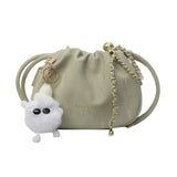 KKBOXLY 2025 Fashion Popular style small bag women's popular new casual versatile chain messenger bag popular shoulder drawstring bucket bag