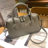leather women's bag new first-layer vegetable tanned cowhide Boston bag retro portable versatile messenger bag women's shoulder