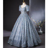 2025 Banquet evening dress  spring new blue-gray heavy industry tutu skirt annual meeting art test super fairy performance dress skirt