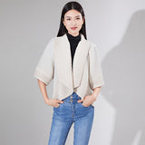 2025 handmade three-dimensional pleated jacket women's loose and versatile high-end large lapel short cardigan with top women's clothing