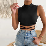New sexy wind I-shaped sling vest summer new slim strap solid color short sleeveless top women
