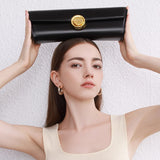 Niche simple and fashionable handbag  baguette bag high-end light luxury shoulder underarm bag genuine leather women's bag