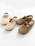 Soft-soled bag head half slippers women's outer wear spring and summer new popular half-support single shoes women's British style shoes drag women M830