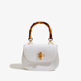 KKBOXLY 2025 Trendy PVC Barbie jelly bag fashionable and versatile portable summer female oblique span cute bamboo shell bag customization