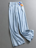 Lyocell Cool Thin Pendant Loose Straight-leg Pants Skinny High Waist Legs Long Wide Leg Pants Women's Jeans X531