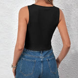 Cross-border  women's clothing popular autumn and winter new ins slim-fit short sexy exposed navel sleeveless vest suspender top