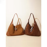 2025 popular large capacity suede tote bag women's underarm bag popular new shoulder bag retro, commuter cowhide small