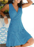 2025 kkboxly  Sleeveless Wrap Dress, Casual Dress For Summer & Spring, Women's Clothing