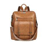 retro women's backpack new high-end PU soft leather dual-purpose shoulder bag large-capacity commuter backpack women