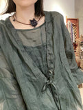 2025  22/4 constant tone, simple casual and light ramie spring and summer sunscreen clothing, solid color outer shirt