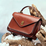 Bag  genuine leather vegetable tanned cowhide new high-end simple fashion temperament women's bag portable one-shoulder crossbody mailman