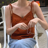 Summer  new linen sling vest, Korean version ins adjustable reception niche design sleeveless top