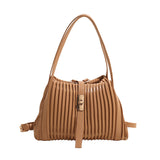 KKBOXLY 2025 Korean version of portable pleated rhombus bag women's popular new fashionable solid color versatile shoulder bag simple casual messenger bag