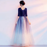 2025 Starry sky evening dress female high-end chorus performance suit blue host student vocal art test adult solo