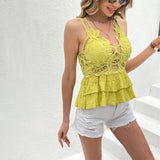New women's clothing sexy wind woven vest summer new A-shaped hollow design suspender top women