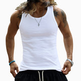 KKBOXLY 2025 popular summer new n tough guy men's T-shirt New men's threaded vest sports leisure fitness vest