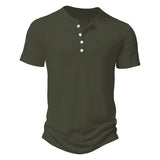 KKBOXLY 2025 popular summer short-sleeved men's T-shirt casual sports T-shirt New n retro bamboo men's Henry shirt