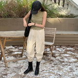 Autumn new n retro tooling casual pants versatile and thin personalized street straight casual sports radish pants