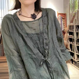 2025  22/4 constant tone, simple casual and light ramie spring and summer sunscreen clothing, solid color outer shirt